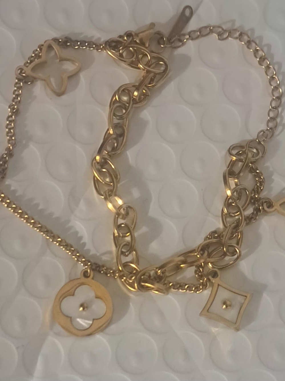 Gold-Tone Flower Charm Necklace for Women